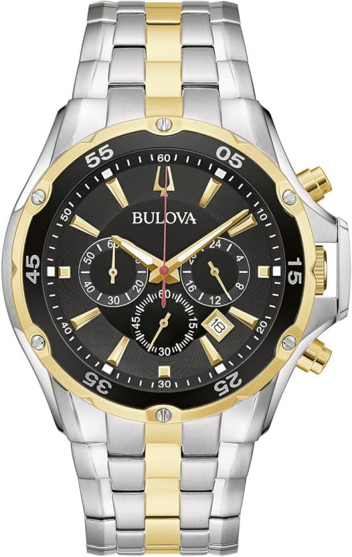 Bulova Men's Classic Sport Stainless Steel 6-Hand Chronograph Quartz Watch