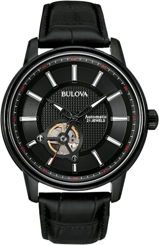 Bulova Men's Classic 3-Hand Automatic Leather Strap Watch